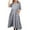 Gray, variant on Women's Midi Dresses 3/4 Length Sleeve V Neck Button down Tiered A-Line Dresses Casual Long Shirt Dress