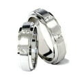 thumbnail image 6 of Pompeii3 His Hers Brushed Diamond Wedding Ring White Gold Set, 6 of 7