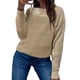 thumbnail image 1 of UKAP Suéter de punto para mujer, estilo gofre, liso, casual, para otoño, básico, manga larga, cuello redondo, jersey de punto, 1 of 2