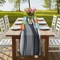 thumbnail image 3 of Black Gray Ombre Short Table Runner 36 Inches Long,Modern Abstract Moire Art Geometric Cotton Linen Table Runners Dresser Scarves,Tabletop Scarf Furniture Cover for Home Dinner Party Decor 13"x36", 3 of 8