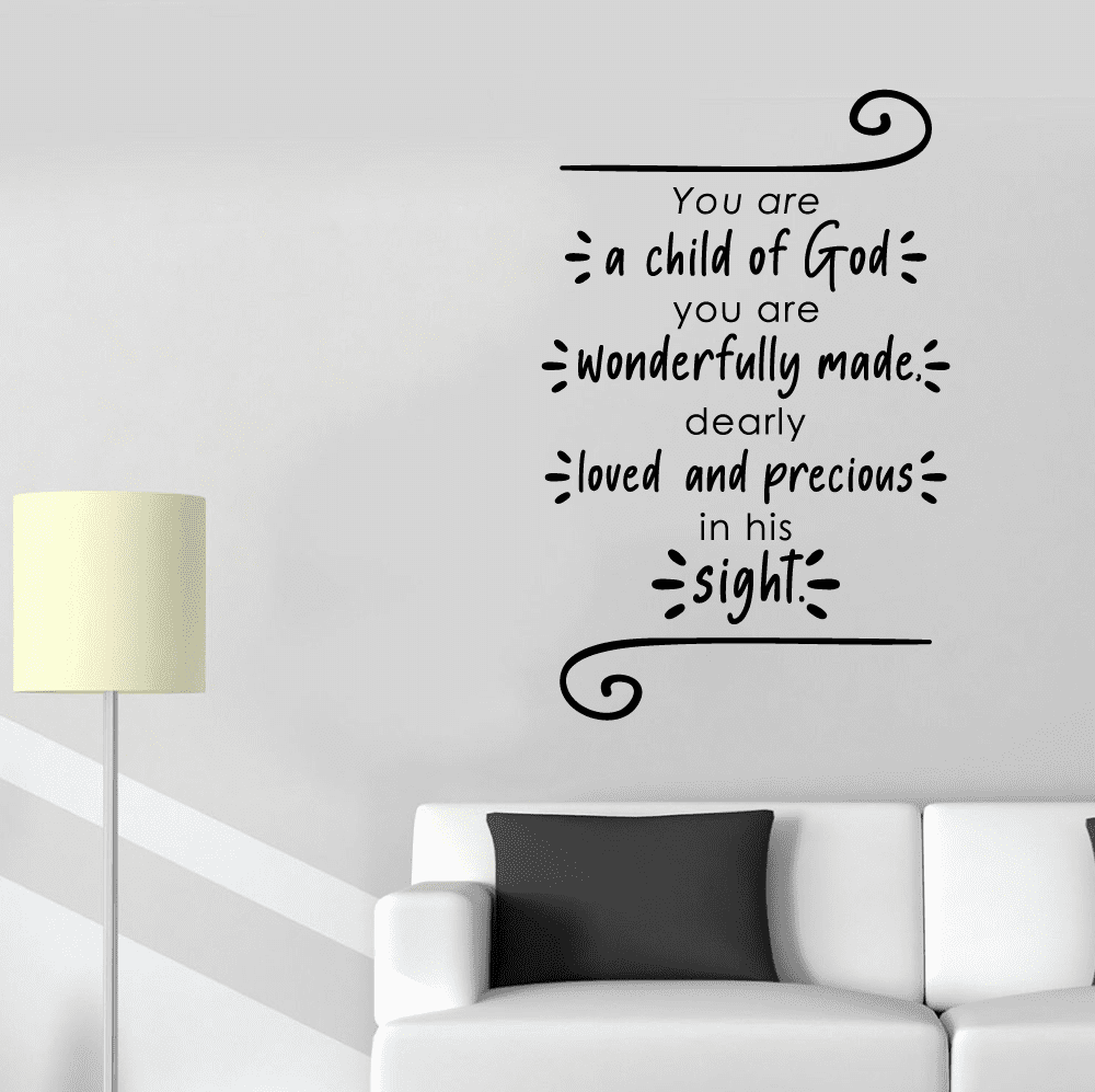 Loved and Precious Psalm 1:39 Bible Verse Religious Religion Christ Saying Motivational Quote Wall Decal Wall Art Designs Stickers for Home Room House Decor Vinyl Wall Sticker Decoration (20x18 inch)