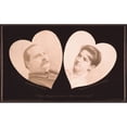thumbnail image 2 of Two Hearts Beat As One. Portraits Of President Grover Cleveland And His New Young Wife Each Inside Heart Shaped, 2 of 2