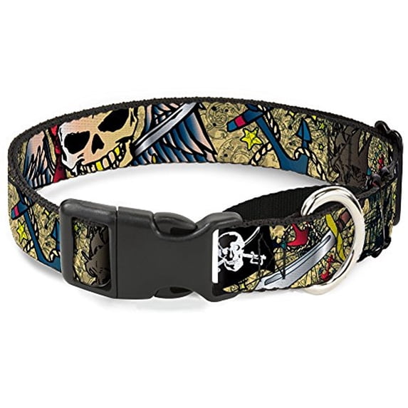 buckle-down "dead men tell no tales tan" martingale dog collar