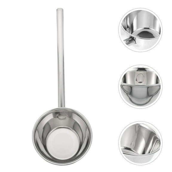 ULTNICE 1PC Long Handle Water Ladle Stainless Steel Water Bailer Lengthened Water Scoop