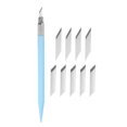 thumbnail image 1 of Arte Artesanía Cuchillos Juego, 1uds Tallado Cuchillo con 10uds Repuesto Acero Cuchillas para Recortes Álbum Plantilla Afición Bricolaje, Plástico Mango Claro Azul (1 Juego) Unique Bargains cuchillas de repuesto para cuchillos de arte, 1 of 6