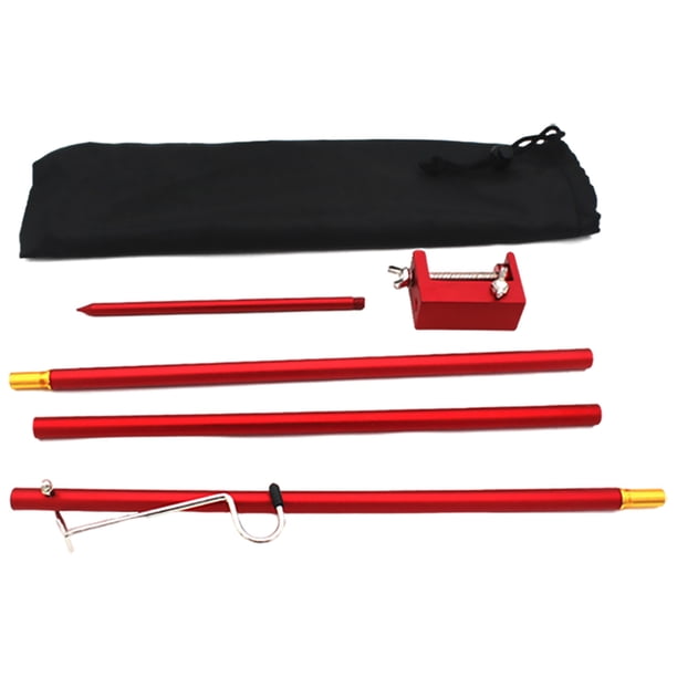 soporte de linterna al aire libre Soporte Para Linterna Para Acampar Soporte Para Poste De Lámpara De Pesca Al Aire Libre Plegable Portátil 3 Secciones Rojo