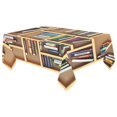 thumbnail image 3 of BSDHOME Tablecloth Cover School Education Concept Home Decor 60x104 Inch, Books on Bookshelf Fabric Desk Table Cloth for Dining Room Kitchen Party Decoration, 3 of 5