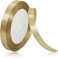 thumbnail image 1 of LAICAIW Solid Color Champagne Gold Satin Ribbon, 3/8 Inches x 25 Yards Fabric Satin Ribbon for Gift Wrapping, Crafts, Hair Bows Making, Wreath, Wedding Party Decoration and Other Sewing Projects, 1 of 7