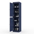 thumbnail image 2 of 100% Solid Wood 16.5" Wide Bathroom Cabinet with Solid Doors, Navy Blue Wooden Cabinet Storage, 2 of 7