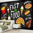 thumbnail image 2 of Peel and Stick Wallpaper Burger Snack Peel Stick Wall Mural Bar Fast Industrial 3D Fast Food Modern Art Wall Mural Decor Self Adhesive and Removable 69in x 98in, 2 of 8