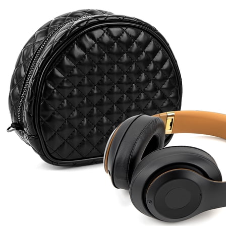 Geekria NOVA Headphones Pouch Compatible with Beats Studio Pro/3, Solo Pro/4 and More Headset, Replacement Protective Travel Carrying Bag with Cable Storage (Black)