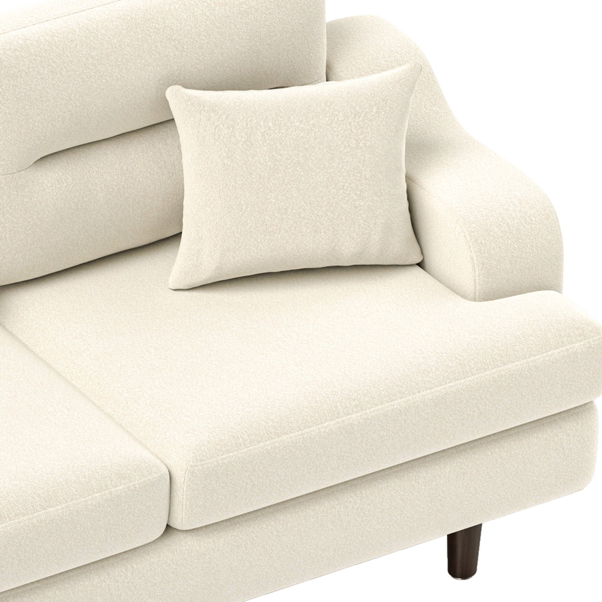 Uforic 3 Seater Sofa Couch, Deep Seats Comfy Sectional Sofa with Armrest for Living Room, Home Office, Beige