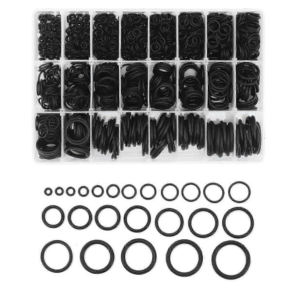 O-rings Kit, 1200 Pcs 24 Sizes O-ring Kit Assortment Rubber Seal Gasket O-rings