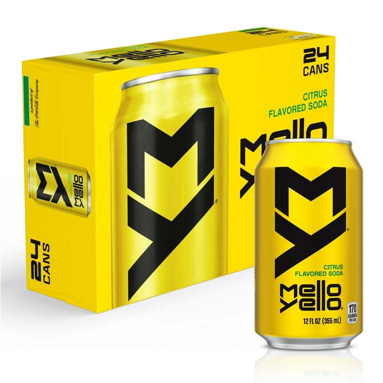 3 pack) Mello Yello Citrus Soda Pop Cans, 12 fl oz, 24 Pack