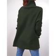 thumbnail image 4 of Suéteres de Cuello Alto de Gran Tamaño para Mujer, Larga de Murciélago, Dobladillo Abierto, Túnica, Suéter de Punto, Tops Verde M, 4 of 5