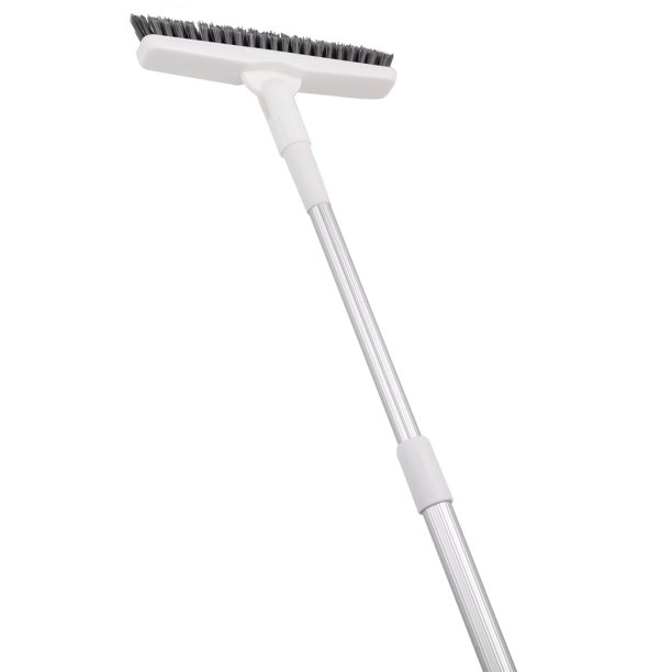 Grout Scrub Brush with Long Handle, Shower Floor Scrubber for Cleaning, Tile Scrub Brush with