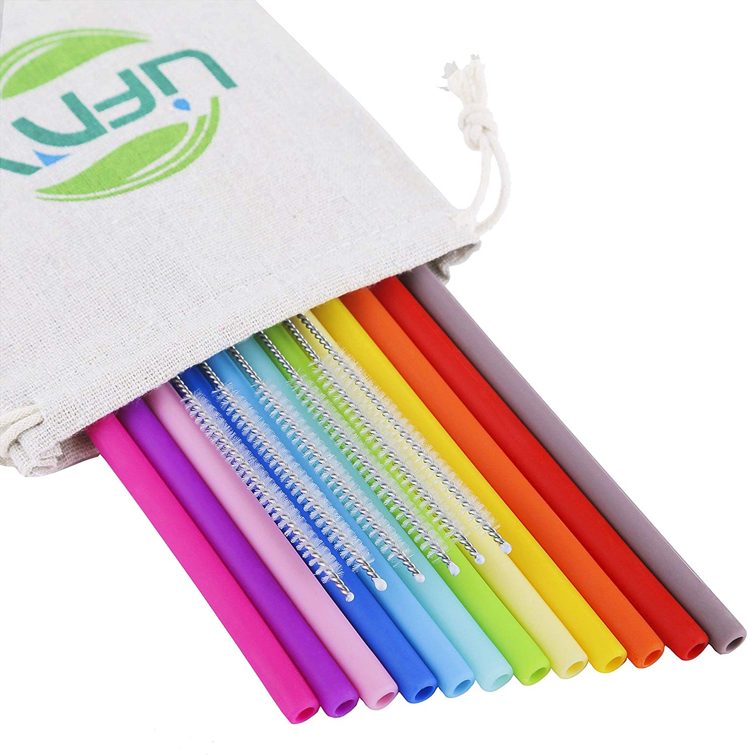 12Pcs Reusable Straws Silicone Straws BPA Free Drinking Straws REGULAR