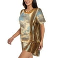 thumbnail image 3 of Womens Pajama Sets With Pocket, Golden Drapes Pillars Clouds Lounge Sets Short Sleeve Sleepwear PJ Sets for Women, 3 of 6