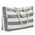 thumbnail image 2 of Sunsanly Striped Beach Bag with Zipper Closure Beach Bag with Side Pocket Thick Braided Rope Internal Waterproof Pocket Sandproof Zipper Closure Capacity, 2 of 6
