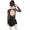 thumbnail image 2 of iEFiEL Girls Rhinestone Leotard Ballet Dress Mesh Splice Figure Ice Skating Dress Dance Costume, 2 of 7