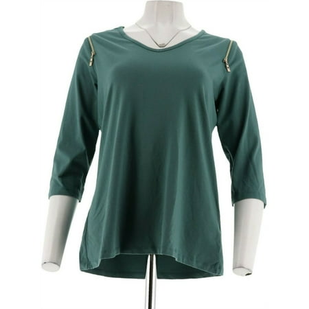Belle Kim Gravel Knit Top Shoulder Zipper Women's A296108