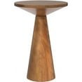 thumbnail image 4 of PRZL Small Pedestal End Table Round Farmhouse Martini Table Wood Plant Stand Rustic Drink Table for Small Space Living Room, Walnut, 4 of 9