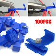 thumbnail image 3 of 100Pcs Blue Electrical Cable Connectors Quick Splice Lock Wire Terminals Crimp, 3 of 11