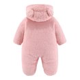 thumbnail image 4 of Penkiiy Newborn Baby Winter Girls Boys Clothes Warm Ears Cartoon Bear Overall Rompers Hooded Jumpsuit kids Baby Easter Romper 6-9 Months Pink on Sale, 4 of 4