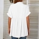 thumbnail image 3 of Blusa de verano con cuello en V para mujer, cómoda, informal, con dobladillo suelto, camisa de manga corta para mujer, 3 of 7