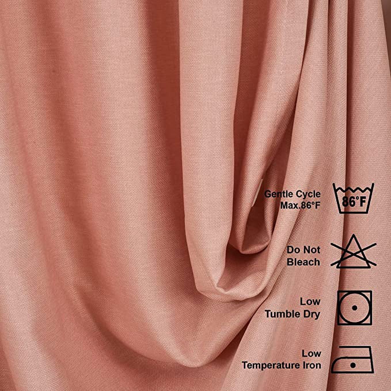 3S Brother's Home Decorative Baby Pink Curtains Extra Long Luxury Colors Linen Look Custom Made 5-25 Feet Made in Turkey Hang Back Tab ( 1 Panel ) Home Décor -(52"Wx204"L)