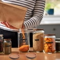 thumbnail image 6 of 6Pack Regular Mouth Mason Jar Lids Acacia Wooden Storage Canning Jar Lids Ball Jars Wooden Lids with Airtight Silicone Seal, Brown, 6 of 8