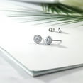 thumbnail image 5 of Gem Stone King 10K White Gold White Lab Grown Diamond Halo Earrings | 0.69 Cttw | Gold Earrings for Women, 5 of 5