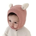 thumbnail image 4 of CSChome Baby Hat Baby Winter Hat - Cartoon Ear Decor Knitted Color Matching Soft Photo Prop, 4 of 7
