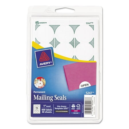 Printable Mailing Seals, 1"" Dia., White, 600/pack | Walmart Canada