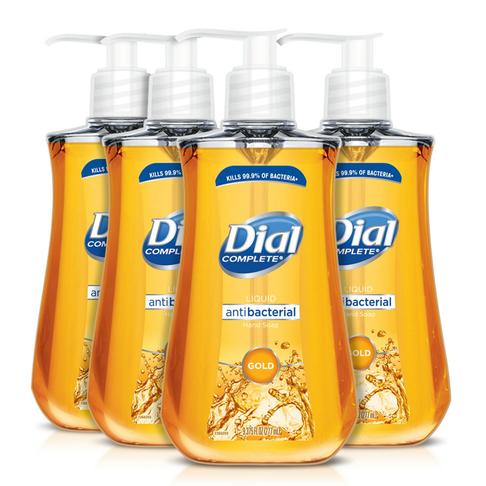 (Pack of 4) Dial Antibacterial Liquid Hand Soap, Gold, 9.375 Ounce