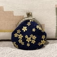 thumbnail image 5 of Wrapables Stylish Decorative Coin Purse, Clasp Wallet, Navy Blossoms, 5 of 7