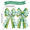 thumbnail image 3 of St Patricks Day Bow for Wreath Decorations, Ngxiha St Patricks Day Tree Topper Bows,Irish Holiday Bowknots Accessory Shamrock Bowknot Irish Holiday Crafts Bows for Front Door Outdoor Outside, 3 of 9