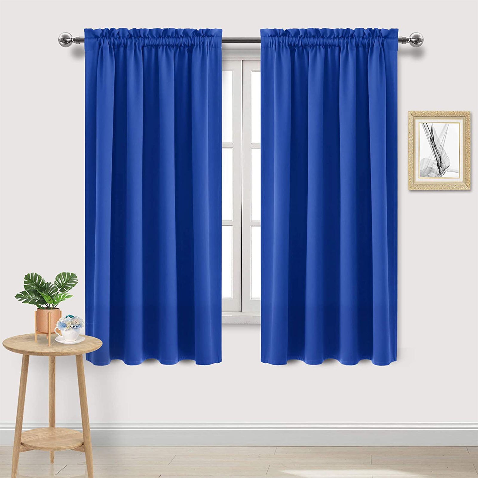 Blackout Curtains Panels Pair 72 Inch Length, Light Filtering Window Curtain Drapes Treatment Insulated Room Darkening for Kitchen, Bedroom/Children Room, Dual Rod Pocket, Pack of 2