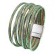 thumbnail image 5 of Pulsera rígida para mujer de cuero sintético PU, duradera, versátil, fácil de usar, multicapa. Verde, 5 of 9