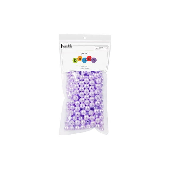 Essential By Leisure Arts Pearl Beads 12Mm, Lavender, 200Pc – Round Pearls For Crafting, For Jewelry Making And Diy Crafts, Craft Pearls Projects