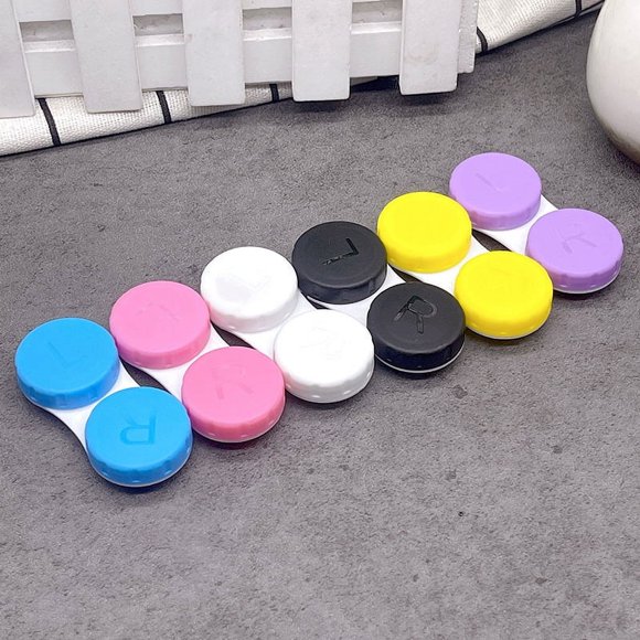 6-Pack Color Contact Lens Case Case Box Container Immersion Storage Kit