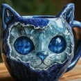thumbnail image 6 of Artistic Crystal Cats Face Coffee Mugs Handcrafted Resin Geode Design Unique Gift For Cats Owners Elegant Homes Decors, 6 of 8