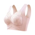 thumbnail image 3 of Lace Bralettes for Women High Support Backless Seamless Bra Wireless Push Up Rosy Lift Bras Posture Correcting Bra Ice Silk No Underwire Bras Full Coverage Lifting & Shaping Bras for Women Pink 44, 3 of 6