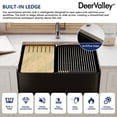 thumbnail image 4 of 30 in. Farmhouse/Apron-Front Single Bowl Fireclay Workstation Kitchen Sink in Matte Black, 4 of 10