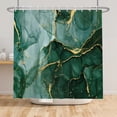 thumbnail image 5 of Green Marble Shower Curtain Abstract Ombre Ink Art Painting Shower Curtains Gold Elegant Texture Shower Curtain Sets Luxury Striped Modern Granite Bathroom Curtain 72x72 in with 12 Hooks, 5 of 6