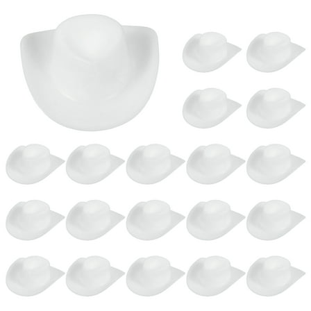 Uxcell Mini Cowboy Hat, Plastic White Tiny Cowboy Cow Girl Hats for Party Decoration