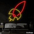 thumbnail image 2 of Craftnamesign Rocket Neon Sign, Rocket Line Art, Rocket Wall Decor, 2 of 4