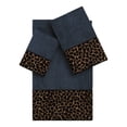 thumbnail image 2 of Authentic Hotel and Spa  Turkish Cotton Cheetah Jacquard Trim Midnight Blue 3-piece Towel Set, 2 of 5