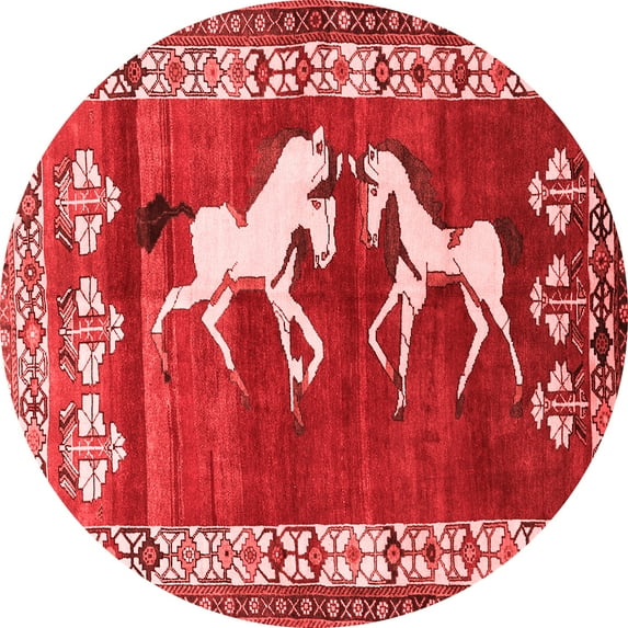 Ahgly Company Indoor Round Persian Red Traditional Area Rugs, 8' Round