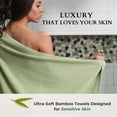 thumbnail image 4 of BedVoyage Luxury Towels, 3pc Set, 600 GSM, Ultra Soft Viscose derived from Bamboo Bath Towel, Super Absorbent, Extra Large – 1 Bath Size, 1 Hand Towel, 1 Washcloth - Sage, 4 of 7